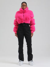 Women's Mountain Chic High Pile Fleece Insulated Winter Fashion Ski Jumpsuit